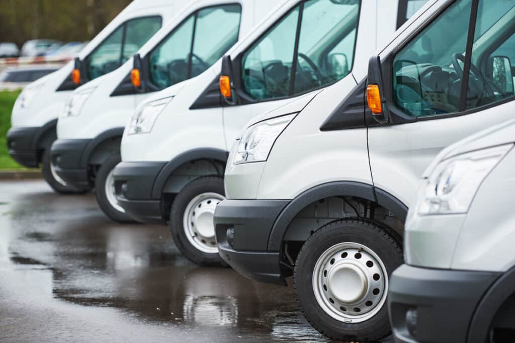 fleet of remodeling vans